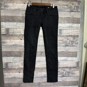 Miss Me JPD10035k-4 Womens Basic Low Rise Skinny Jeans in Black Sz 28